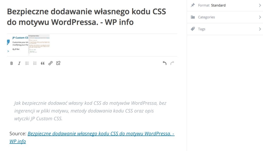 Press This i WordPress 4.2
