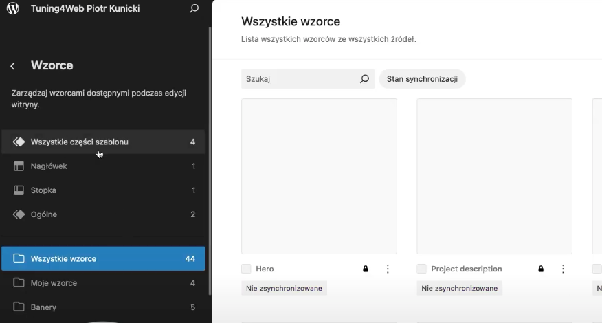 Szablony, wzorce w WordPress 6.6