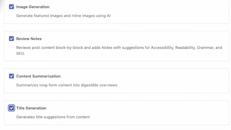 Lista funkcji AI do włączenia